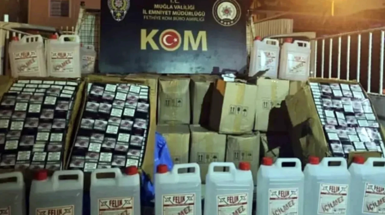 Fethiye’de sahte şarap operasyonu: 1980 litre kaçak içki ele geçirildi