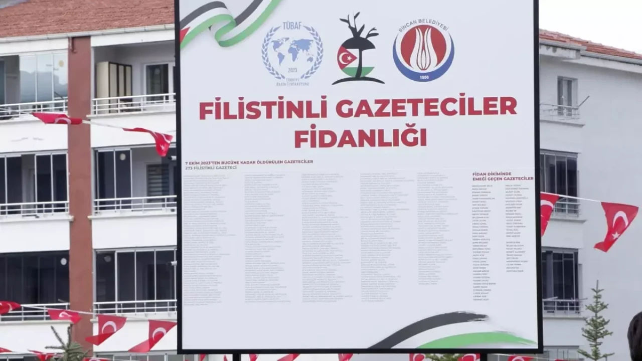 Ankara’da Filistinli gazeteciler için fidanlar dikildi
