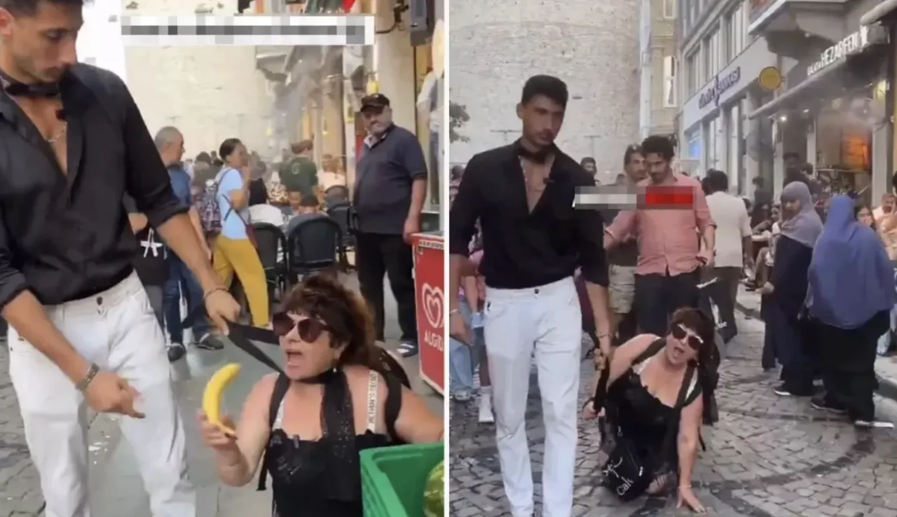İstanbul’da skandal görüntüler: Tasma takıp kadını sokakta dizleri üzerinde yürüttü