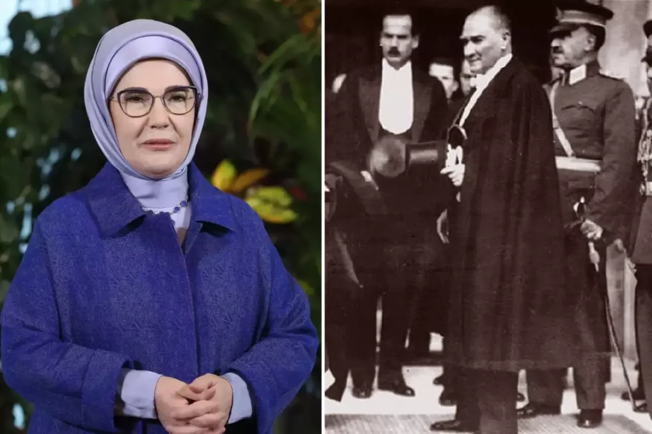 Emine Erdoğan, Atatürk'ü andı; herkes kullandığı kelimenin anlamını aratıyor