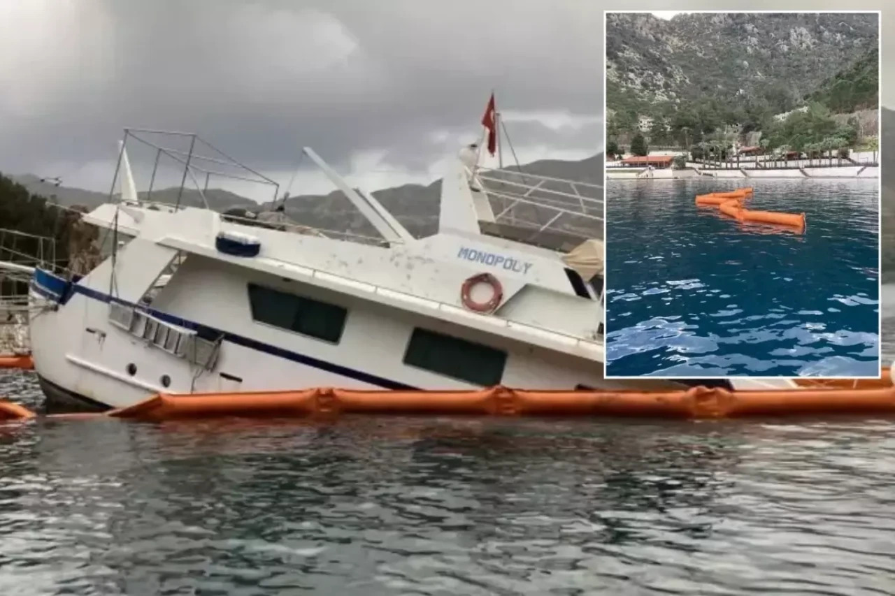 Marmaris'te batan tekneden yakıt sızdı: Soruşturma başlatıldı