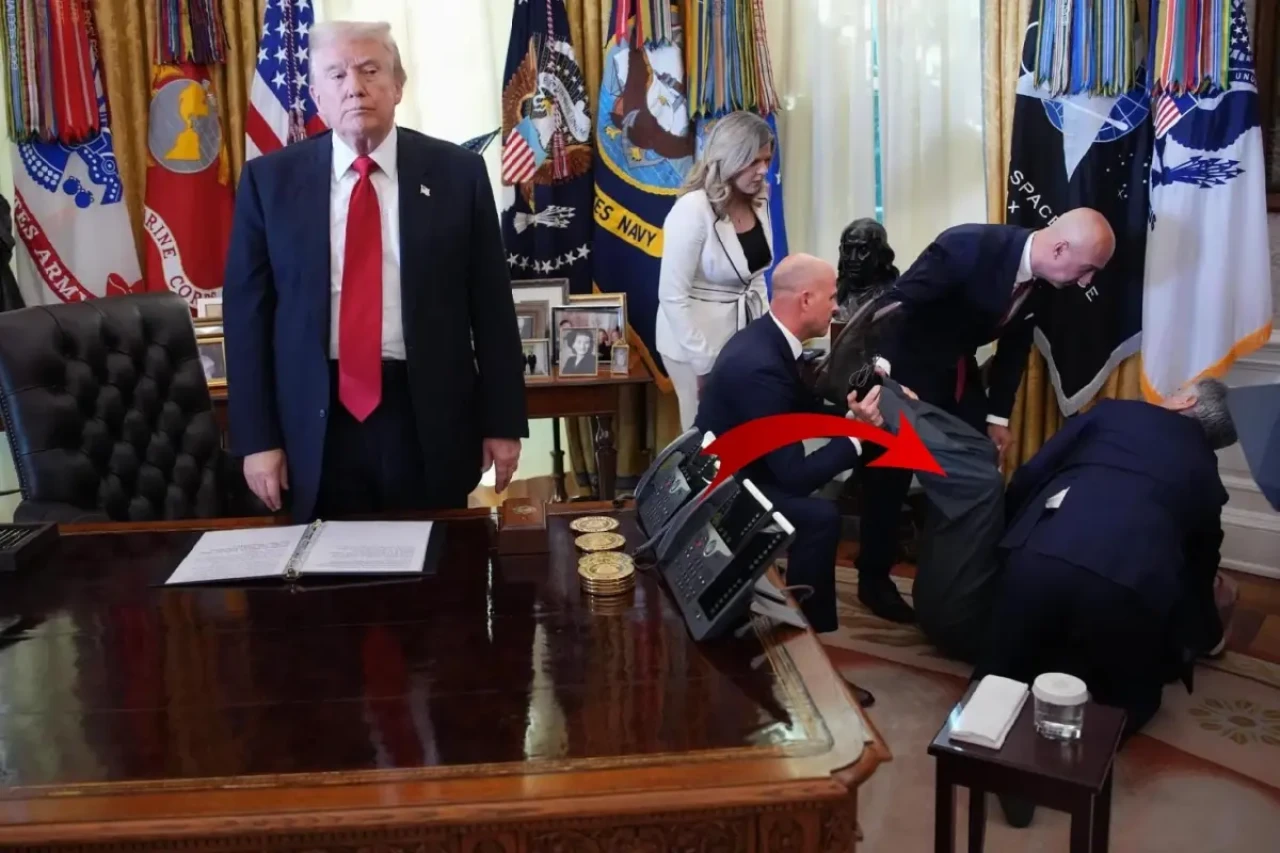 Trump'ın basın toplantısında korku dolu anlar! İlk müdahaleyi Mehmet Öz yaptı