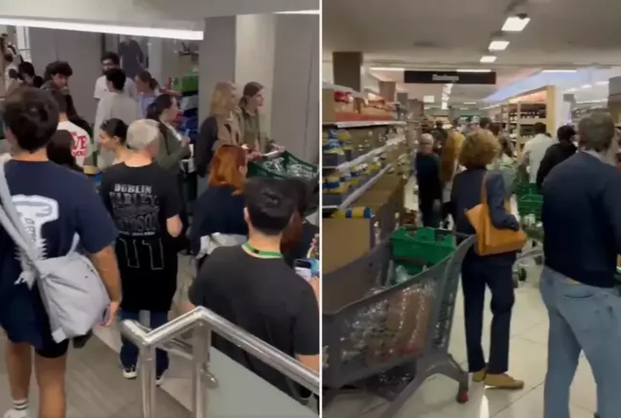 Elektriksiz kalan İspanya'da halk marketlere hücum etti
