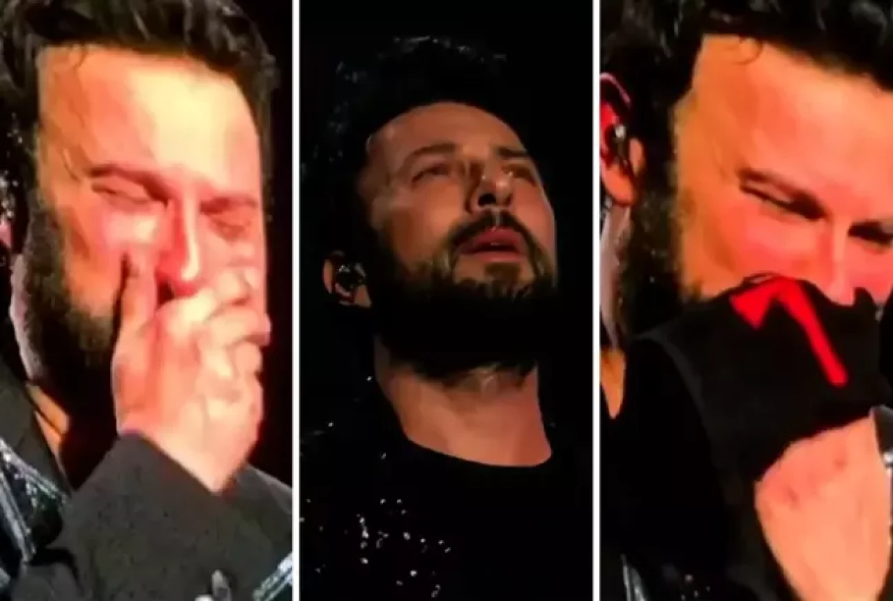 Annesini kaybeden Tarkan ilk konserinde hüngür hüngür ağladı