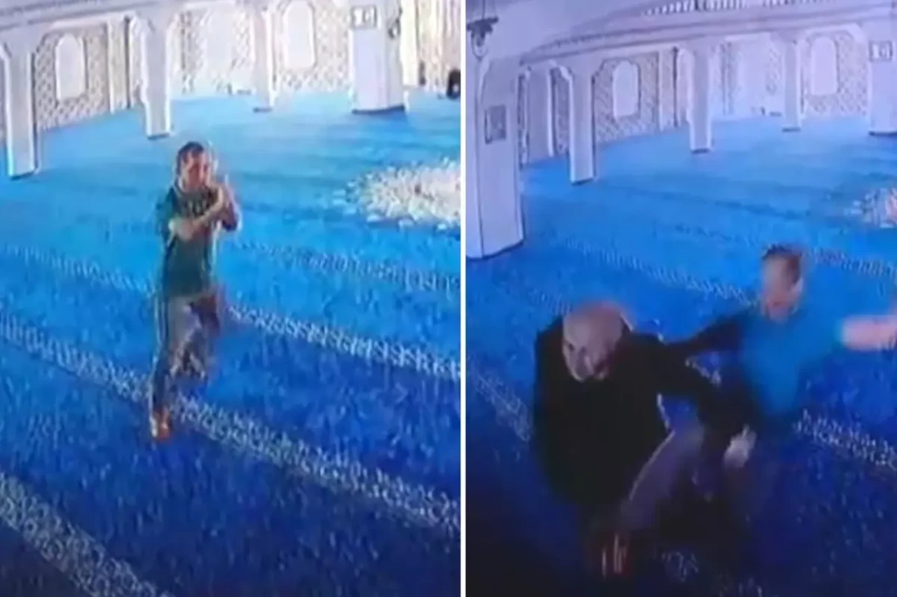 Camide tepki çeken görüntü! Önce uyardı sonra tekme tokat saldırdı