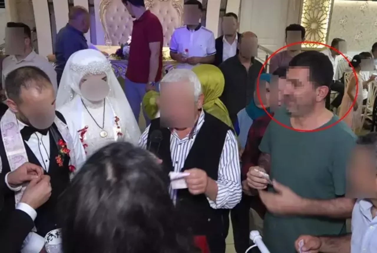 Davetsiz gittiği düğünde gelin ve damada hayatının şokunu yaşattı