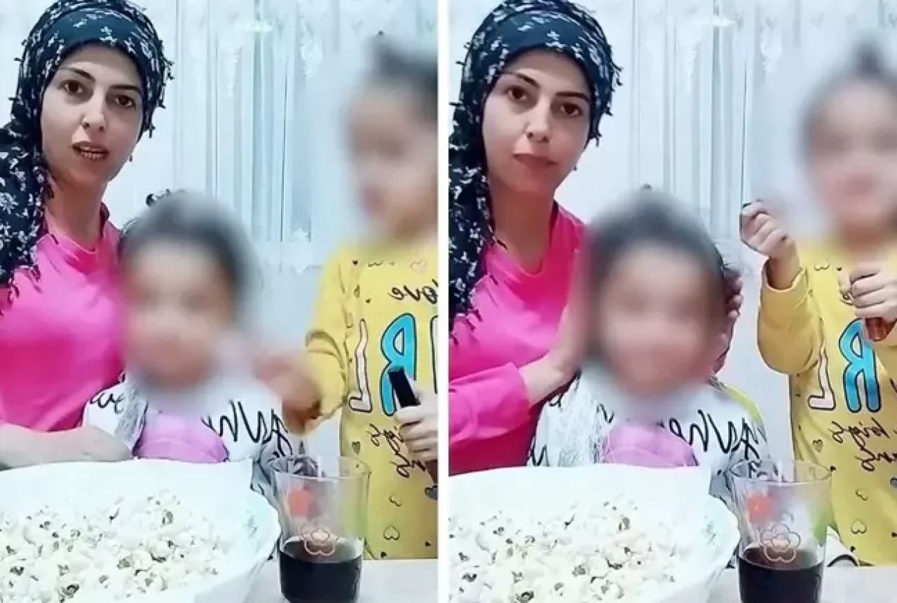 Çocuklarıyla makyaj videosu çeken kadına tepki yağdı: Para için çocuklarını kullanıyor