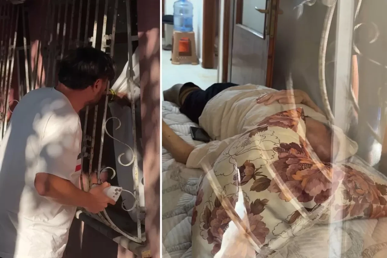 Babasına yardım için gelen ekiplere tepki gösterdi