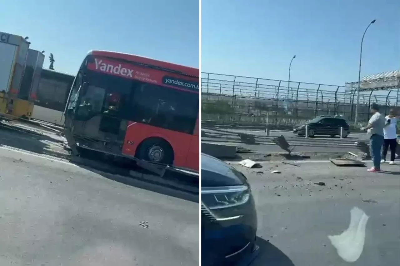 Haliç Köprüsü'nde metrobüs vinci kaza yaptı!