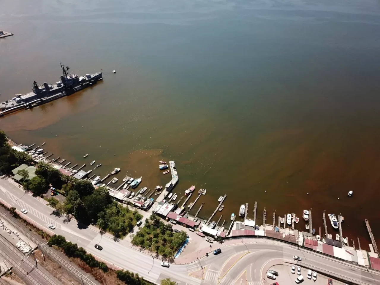 İzmit Körfezi'nde denizin rengi kahverengiye döndü