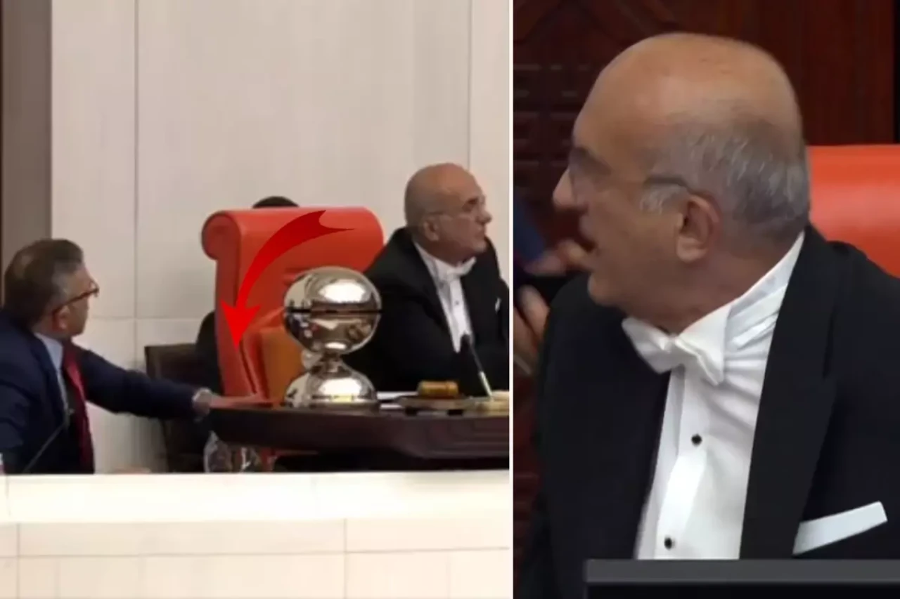 Meclis'te gerginlik tırmandı: Katip TBMM Başkanvekili'nin kürsüsüne vurdu!