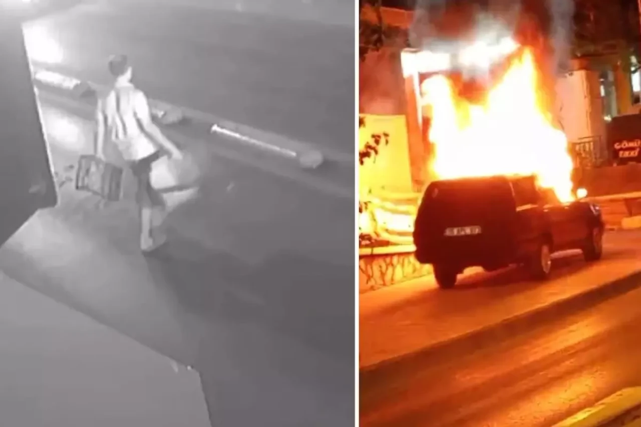 Boşanmak isteyen eşinin otomobilini yakan koca gözaltına alındı!