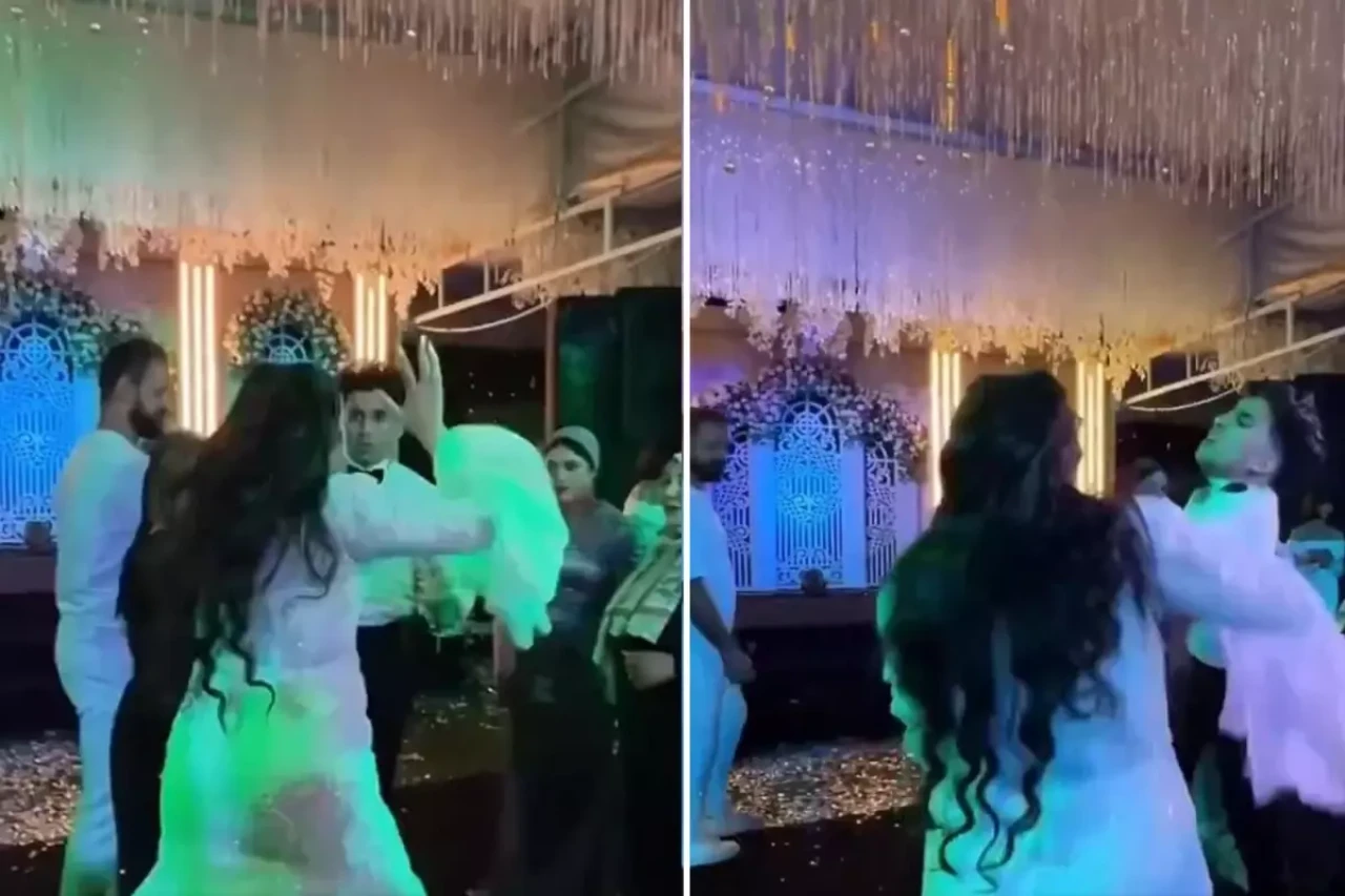 Gelin ve damat birbirine girdi, düğünde ortalık savaş alanına döndü