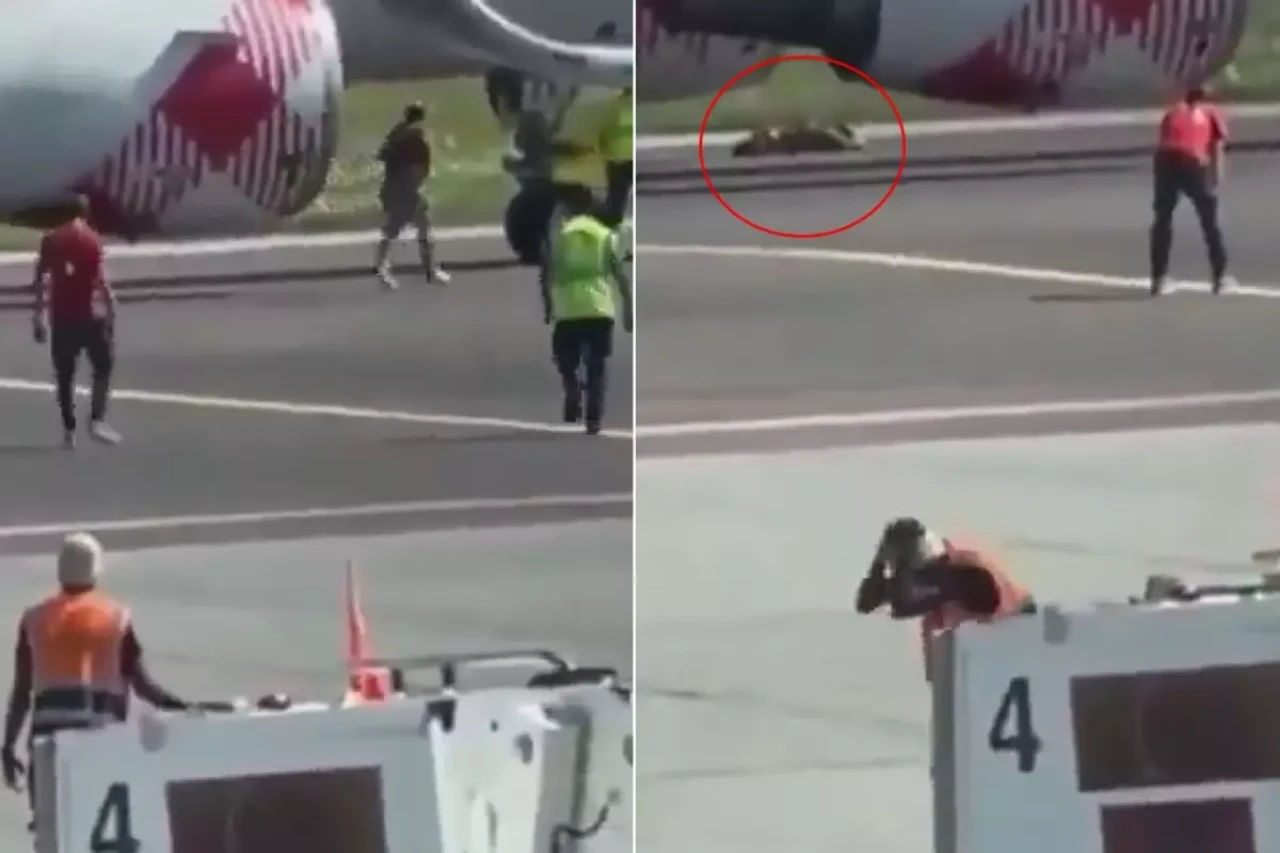 Apronda dehşet! Koşarak uçağın motorunun içine atladı