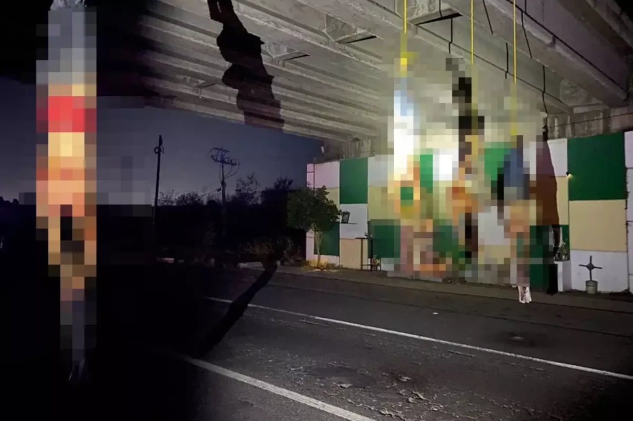 Otoyolda korkunç manzara! Kafalarını kesip köprüye astılar