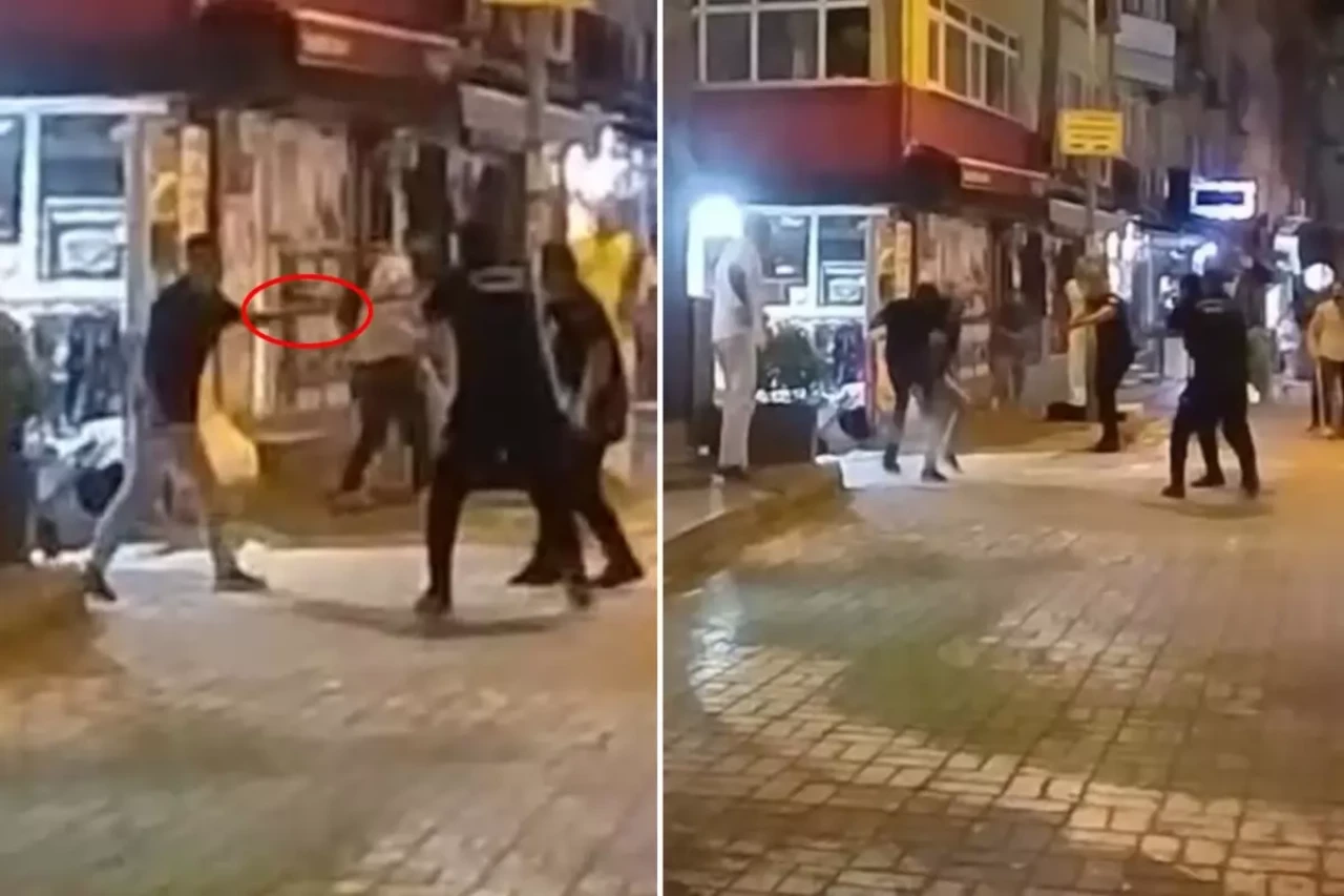 Polis kendisine bıçak çeken şahsı böyle etkisiz hale getirdi
