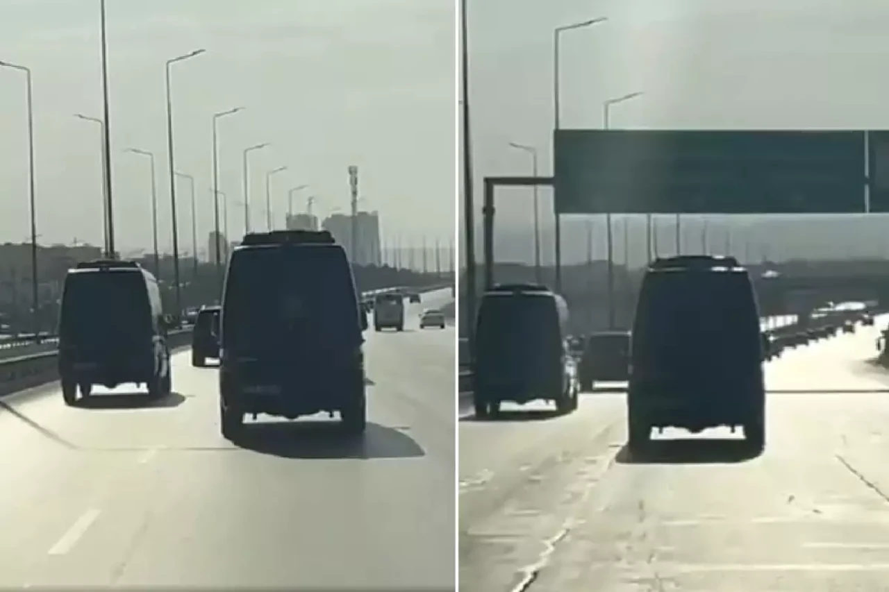 PKK'nın silah bırakma töreni öncesi ilk görüntü! 30 araçlık konvoyla ilerlediler