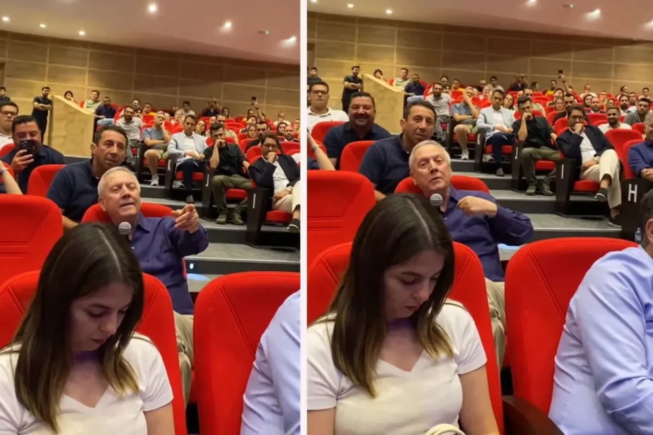 Aziz Yıldırım'ın konuşmasına damga vuran görüntü