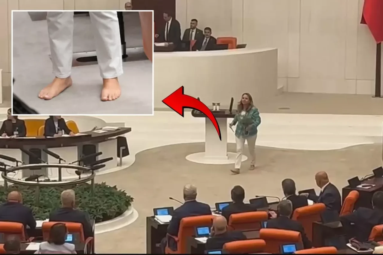 CHP'li Semra Dinçer Meclis kürsüsüne çıplak ayakla çıktı