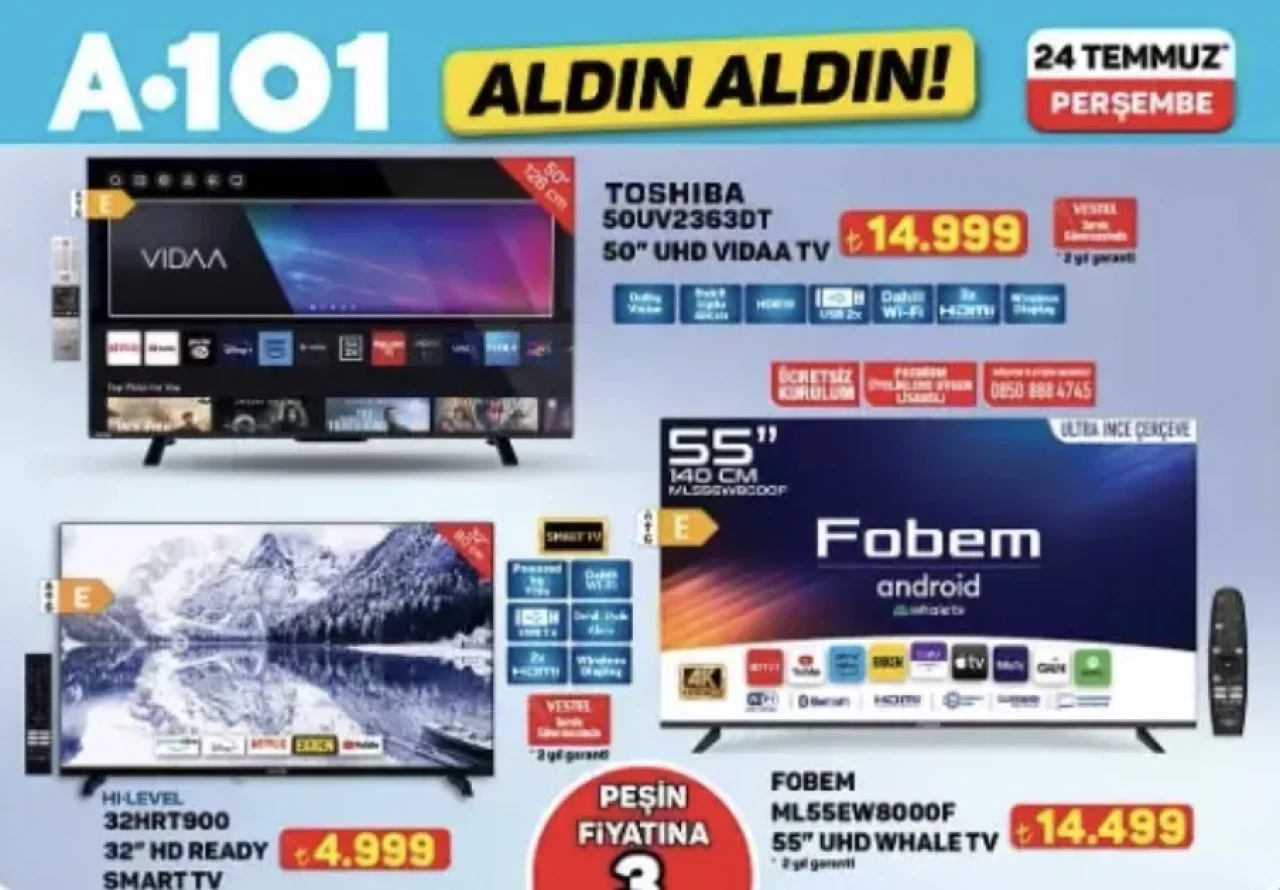 A101’den 24 Temmuz aktüel fırsatları: Teknolojiden kampa, herkese hitap eden indirimler