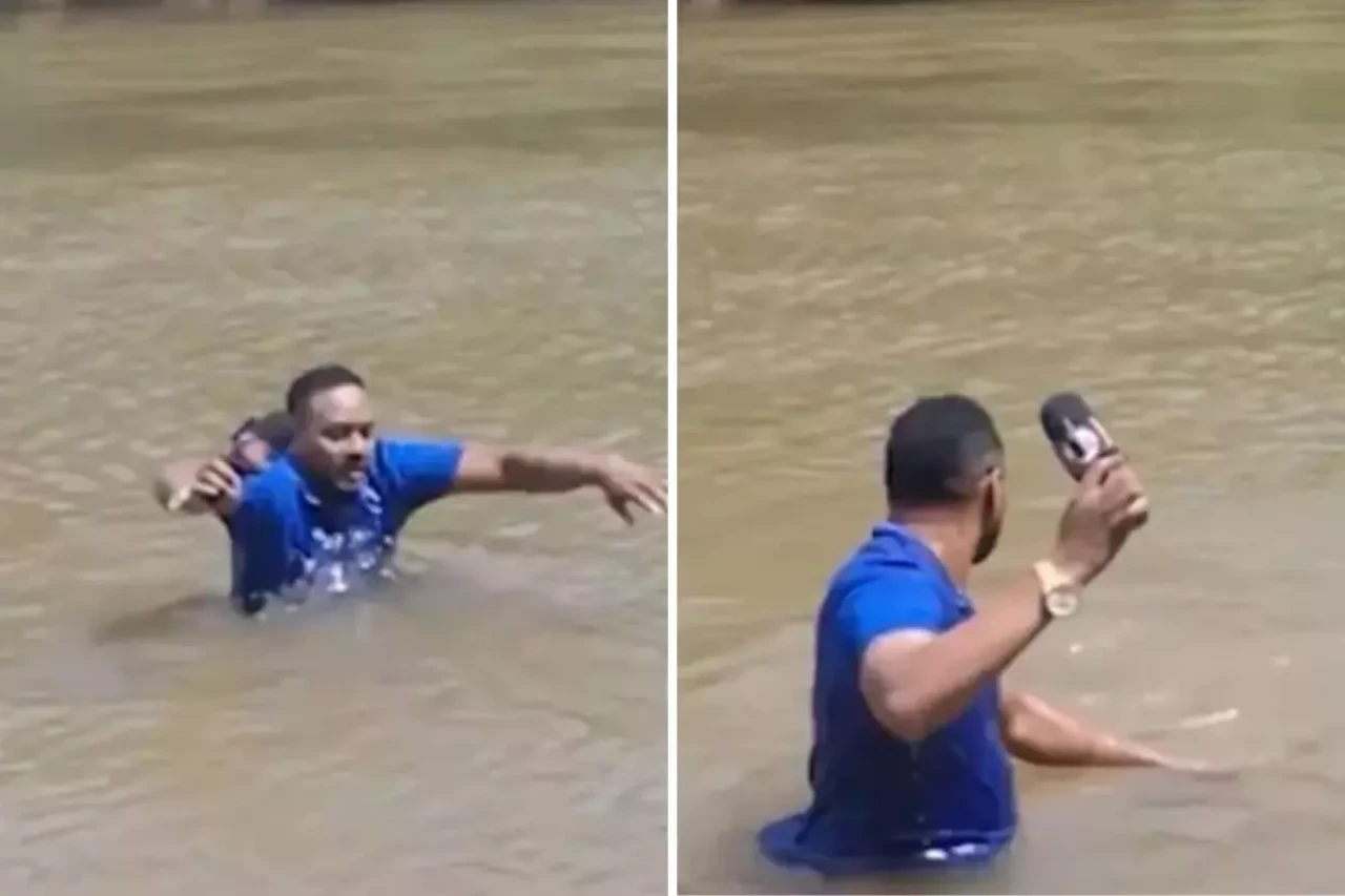 Gazeteci, kayıp kızla ilgili haber yaparken nehirde kızın cesedine bastı