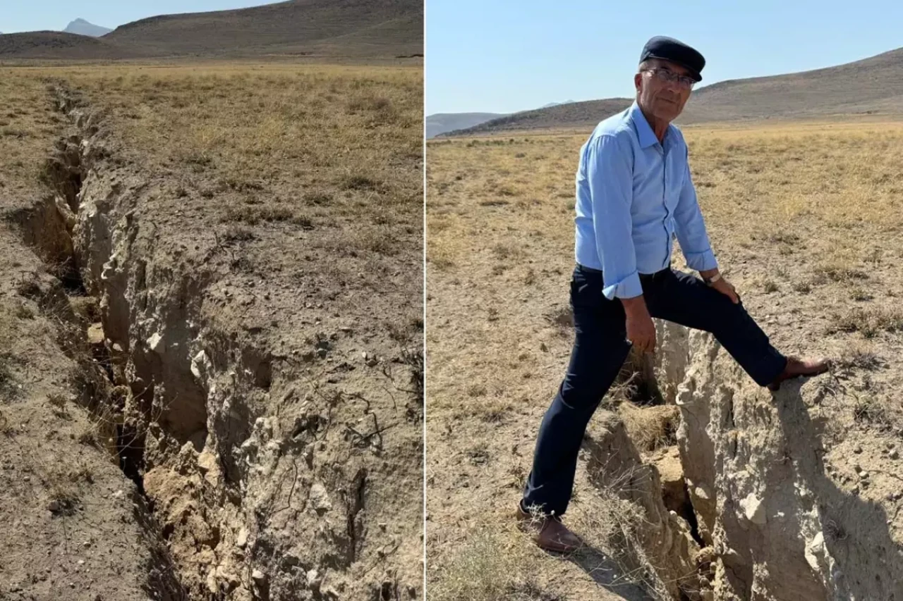 İki ilçe birbirinden ayrılıyor! Metrelerce uzunluğunda yarık meydana geldi