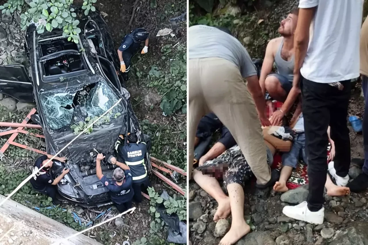 Çocuk sürücünün feci kazası: Araç köprüden uçtu! 1 ölü 2’si çocuk 3 kişi  yaralı