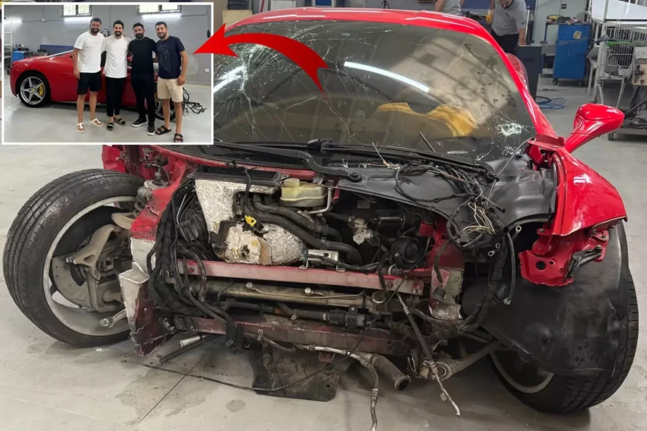 Hurdaya dönen 15 milyonluk Ferrari, futbolcuya satıldı