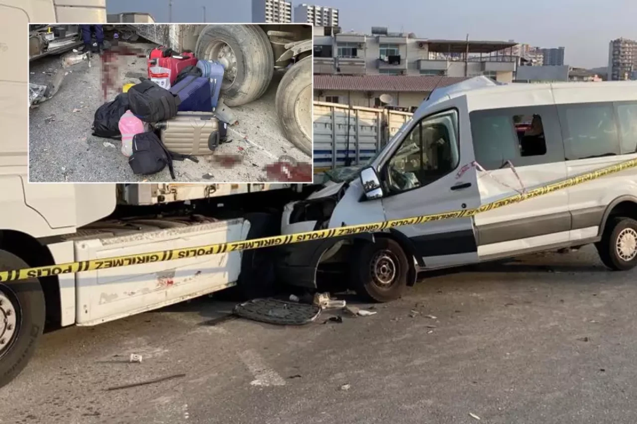 Can pazarı: Yurt çocuklarını taşıyan minibüs, tırın altına girdi