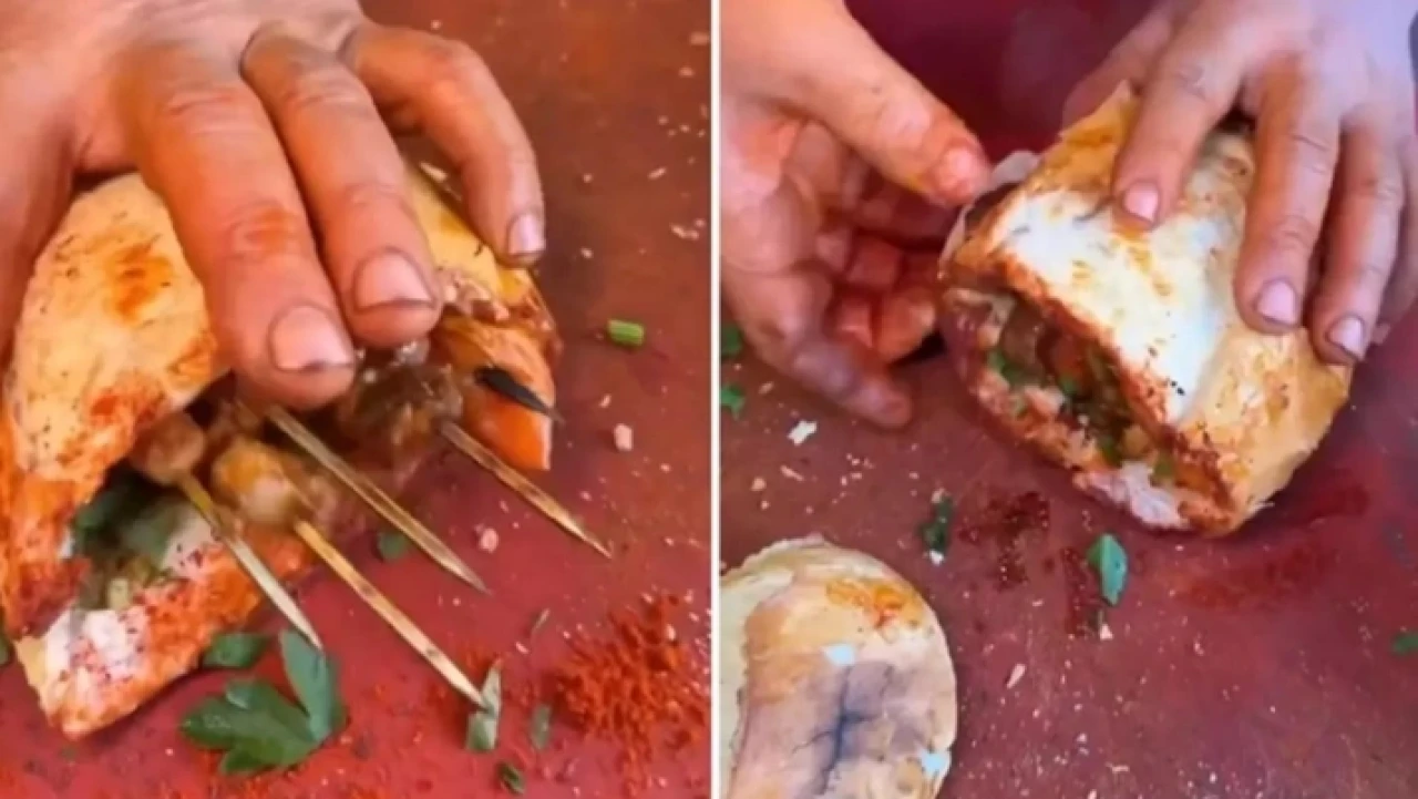 Kahramanmaraş'ta mide bulandıran görüntü! Bir müddet kebap yiyemeyeceksiniz...