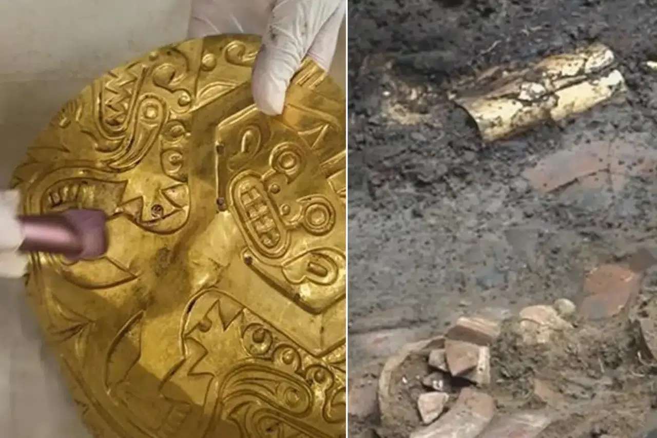 Kazmayı vurdukları mezardan altın fışkırdı