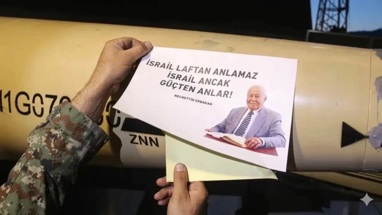 İran’ın İsrail’e gönderdiği füzelerde Erbakan mesajı dikkat çekti