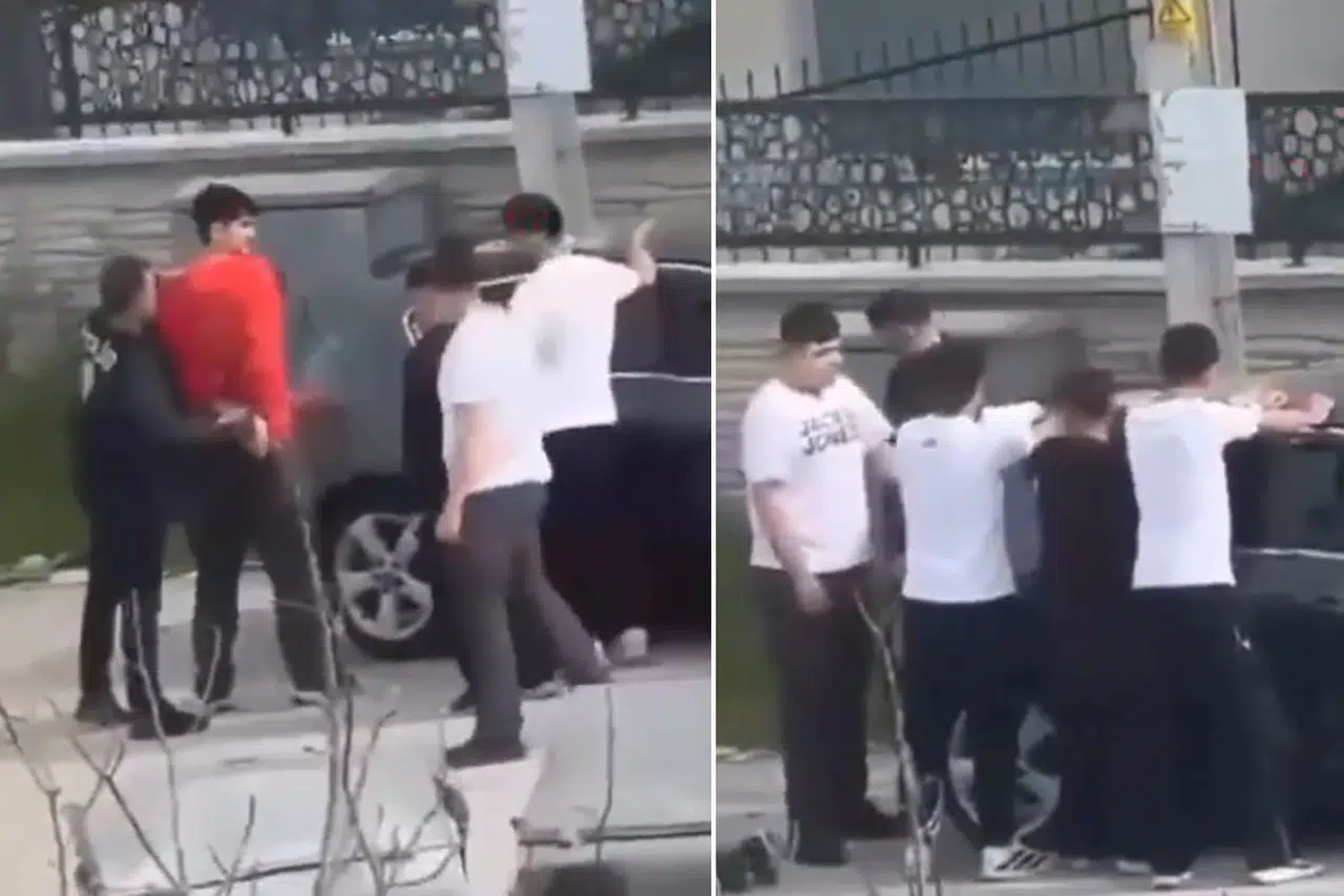 Okula bıçakla girmeye çalışırken polis tarafından böyle yakalandı