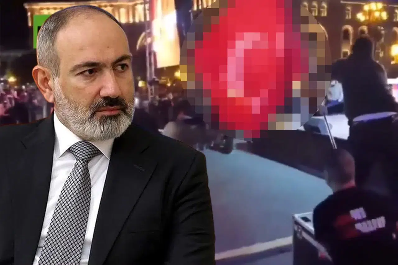 Ermenistan'da bayrağımıza alçak saldırı! Paşinyan'dan açıklama var