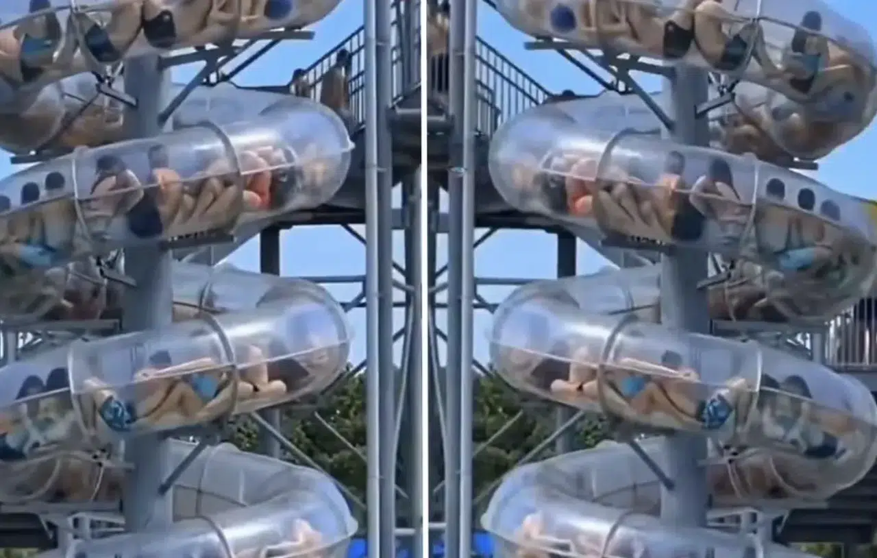 Çin’de su kaydırağında arıza kabusu: Ziyaretçiler mahsur kaldı