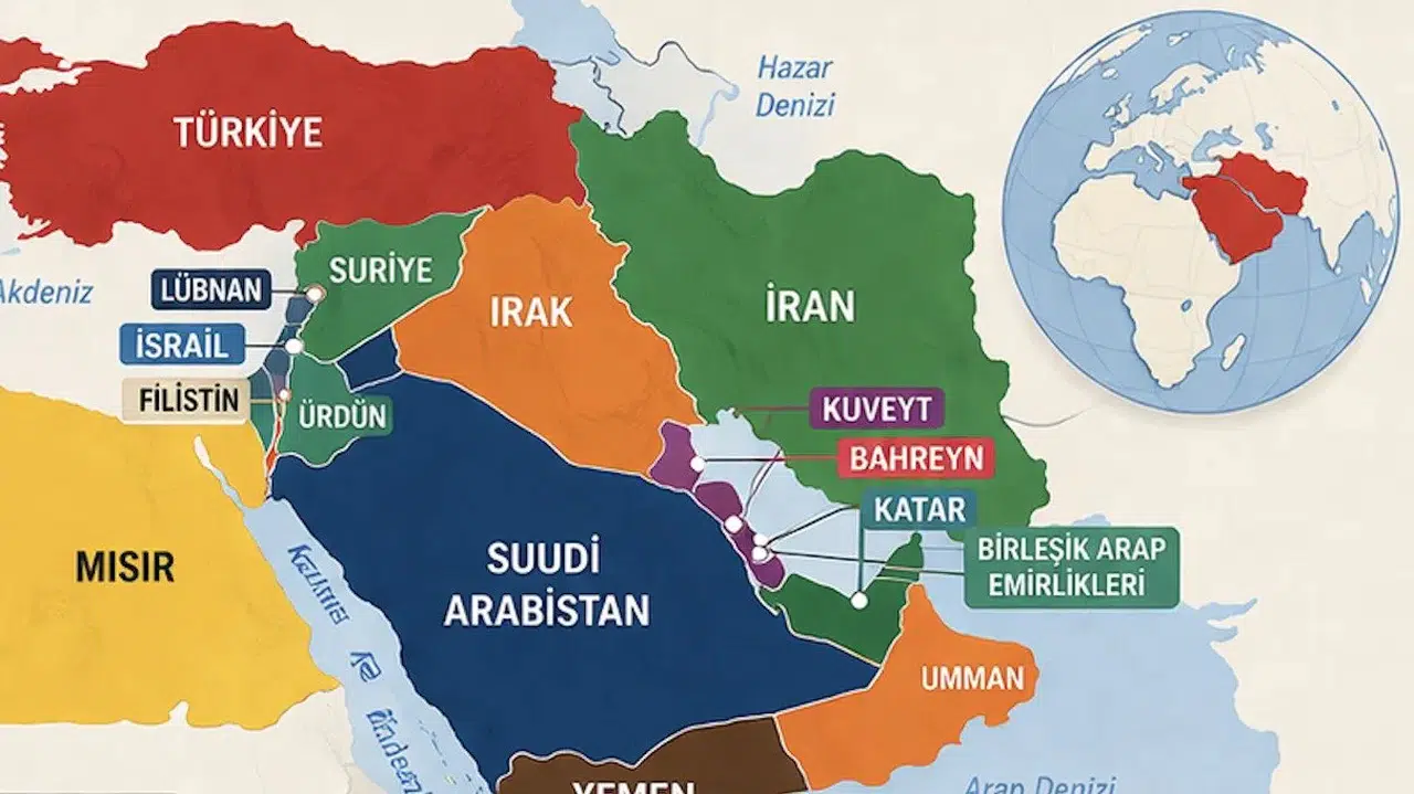 Ortadoğu haritası ve ülkeleri! Bölgedeki tüm devletler, başkentler ve coğrafi detaylar