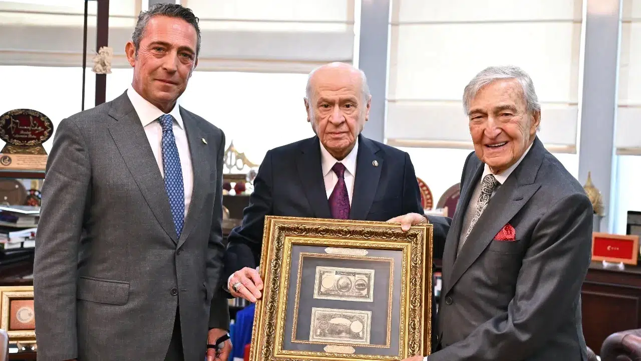 MHP lideri Bahçeli, Rahmi Koç ve Ali Koç’u kabul etti: 100. yıl davetiyesi takdim edildi