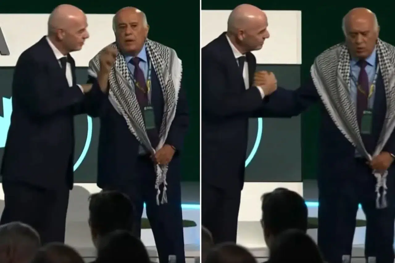FIFA Başkanı'ndan skandal hareket! Filistin Futbol Federasyonu Başkanı sahneyi terk etti