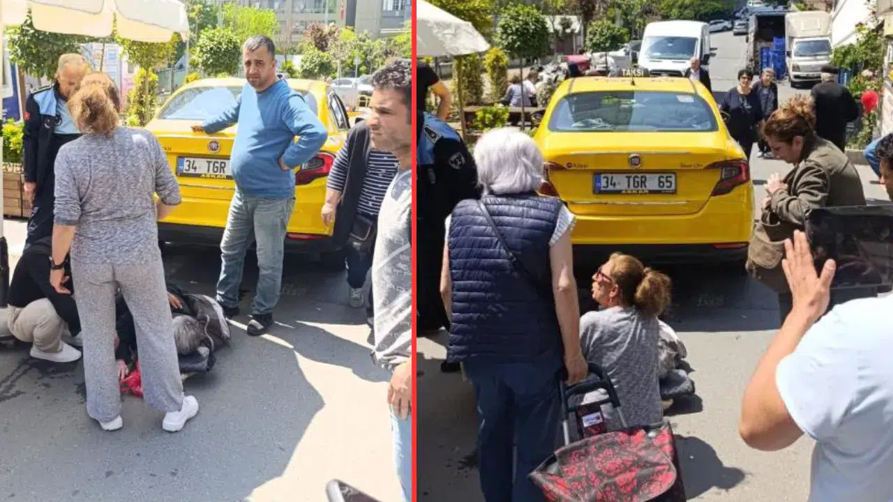 Şişli’de geri manevra yapan taksi yaşlı kadına çarptı