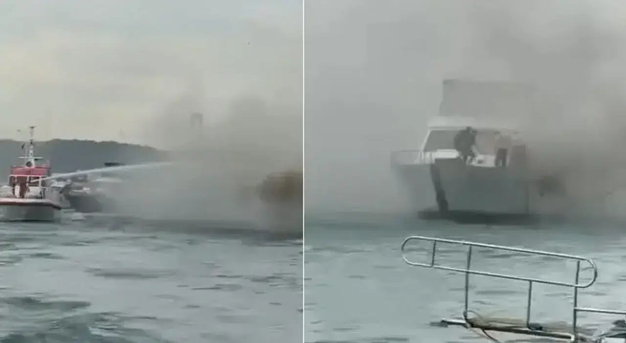 İstanbul Boğazı'nda teknede yangını: Ekipler seferber oldu