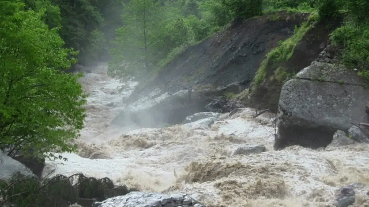Sağanak Artvin’de hayatı felç etti: Dere taştı, köprü hasar gördü