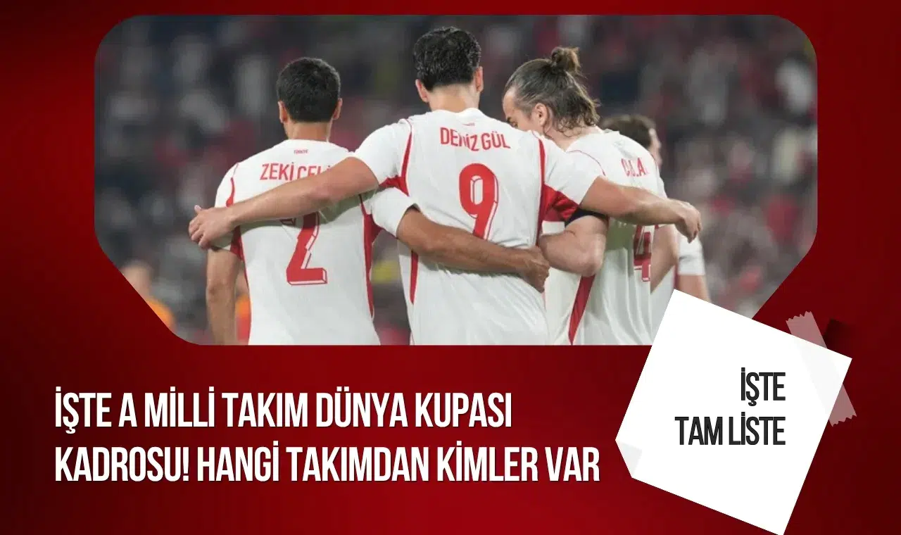 A Milli Takım’ın Dünya Kupası kadrosu netleşti: İşte kulüplere göre dağılım