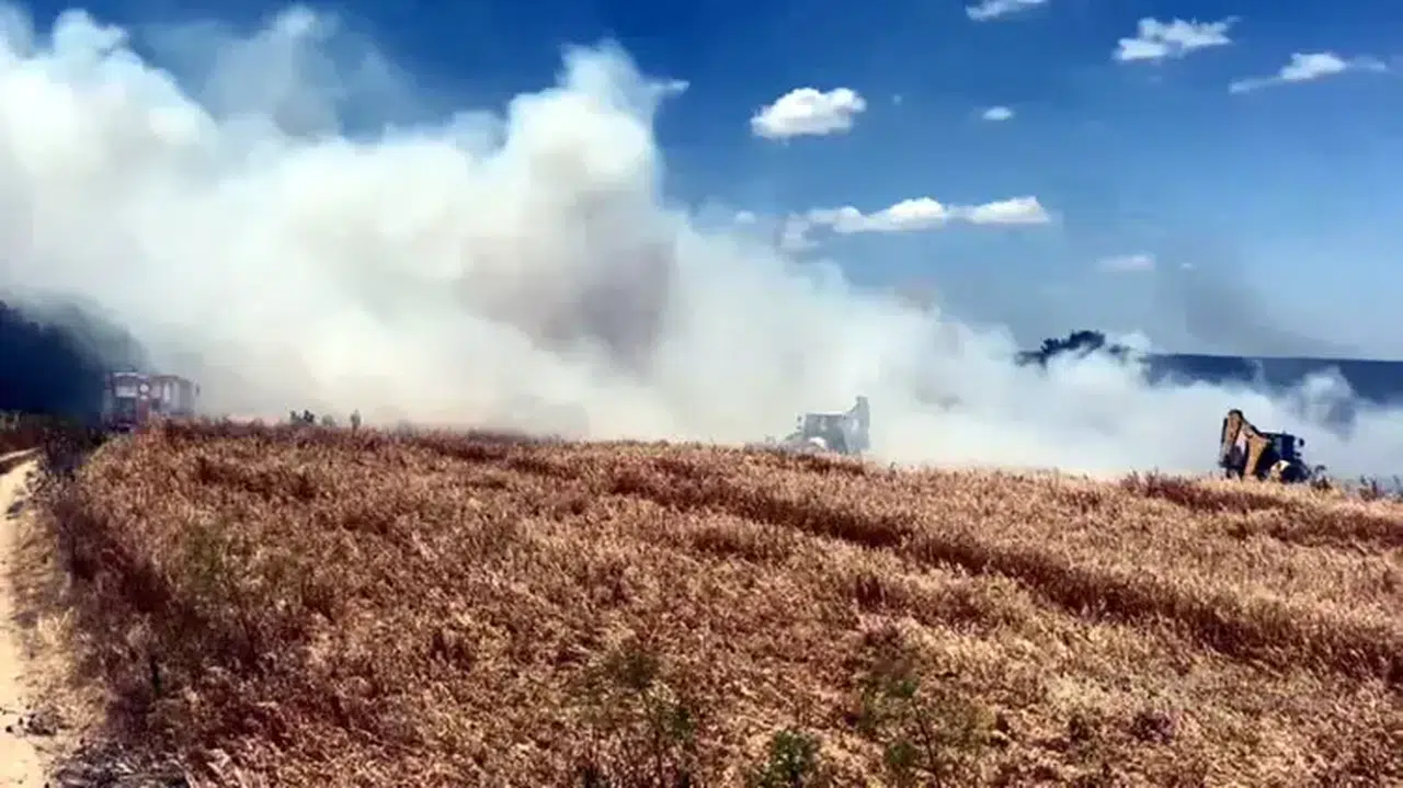 Tekirdağ'da tarla yangını: 200 dekar alan zarar gördü
