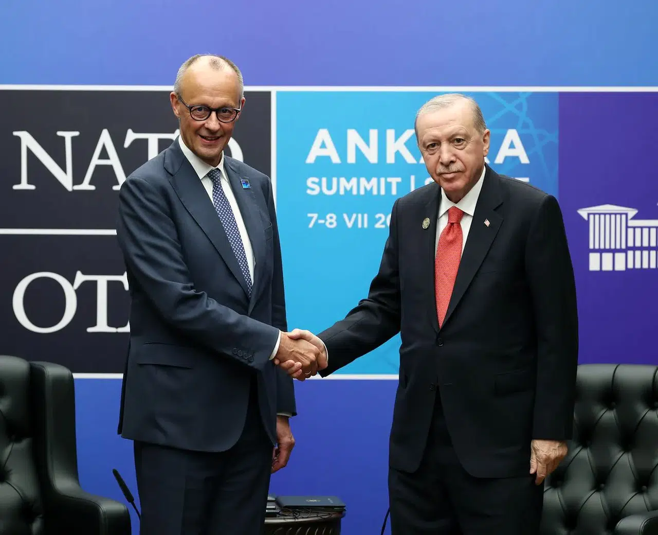Cumhurbaşkanı Erdoğan, Merz ile NATO Zirvesi kapsamında Ankara'da bir araya geldi
