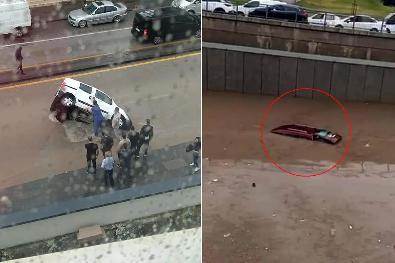 Ankara’da sağanak felaketi! Yol çöktü, araçlar suda kaldı