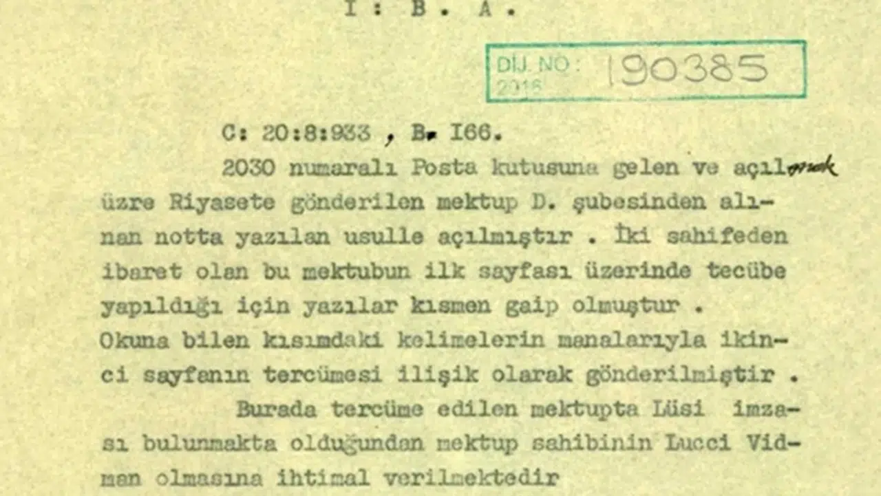 MİT 91 yıl önceki belgeyi paylaştı gizmi mektup açma formülü