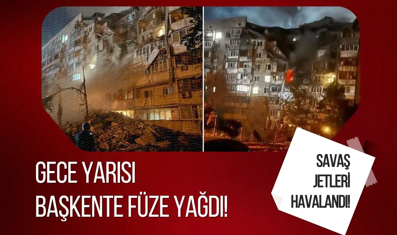 Gece yarısı Kiev'e füze yağdı! 3 kişi öldü, 7 kişi yaralandı