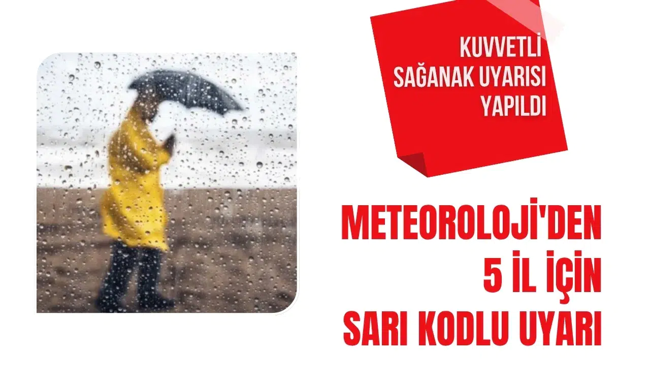 Meteoroloji'den 5 il için sarı kodlu uyarı