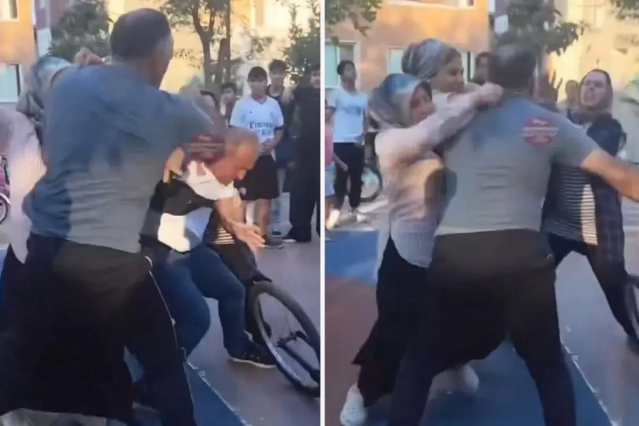 İki aile parkta çocukların göz önünde kavga etti