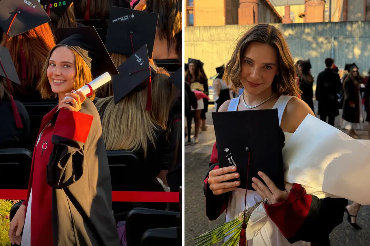 Alina Boz üniversiteden mezun oldu